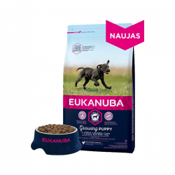 Eukanuba Large Puppy pilnvērtīga barība lielo šķirņu kucēniem ar vistas gaļu 15kg