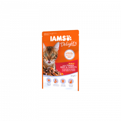 IAMS gulasz dla dorosłych kotów z wołowiną i marchewką w galaretce 85g