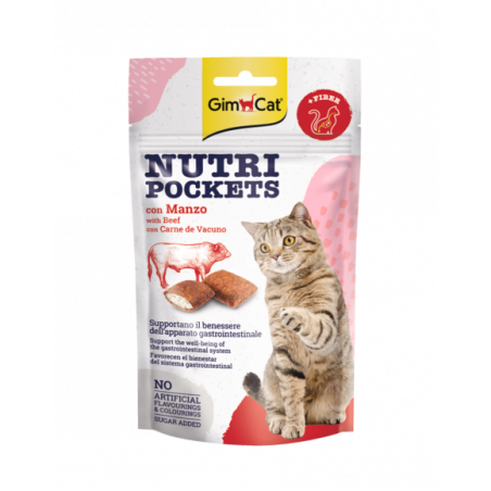 GimCat Nutri Pockets z wołowiną i słodem 60g|Gimcat