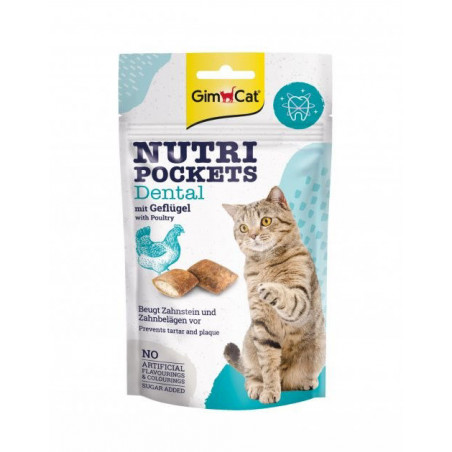 GimCat Nutri Pockets Dental skanėstai katėms 60g|Gimcat