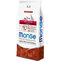 Monge spec. line monoproteiinne mini täiskasvanud kuivtoit väikestele täiskasvanud koertele lambaliha, riisi, kartuliga 7,5kg