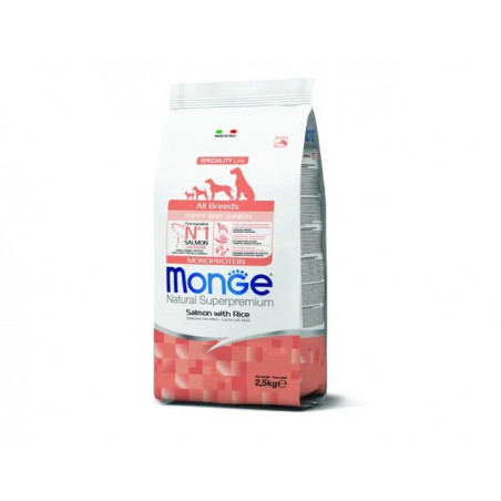 M11204 Monge Dry Dog Spec. Line - visu šķirņu kucēni Laši un rīsi 2,5 kg|Monge