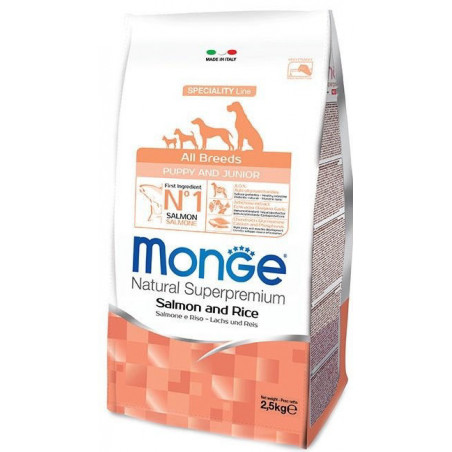 Monge puppy sausas pašaras (lašiša ir ryžiai) 12kg|Monge