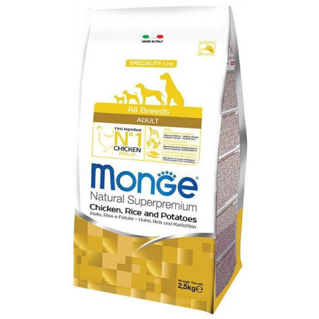 Monge spec. line monoproteiinne täiskasvanud kuivtoit täiskasvanud koertele kõikidele tõugudele kana, riisi, kartuliga 2,5kg|Monge