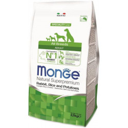 Monge Dry Dog Spec. Line täiskasvanud koertele kõikidele tõugudele küüliku, riisi ja kartuliga 12kg