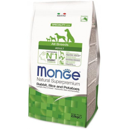 Monge Dry Dog Spec. Line suaugusiems visų veislių šunims su triušiena, ryžiais ir bulvės 12kg|Monge