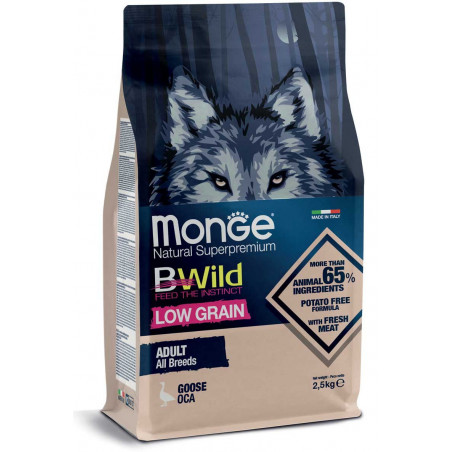 Monge BWild adult sausas pašaras (žąsiena) 2,5kg|Monge