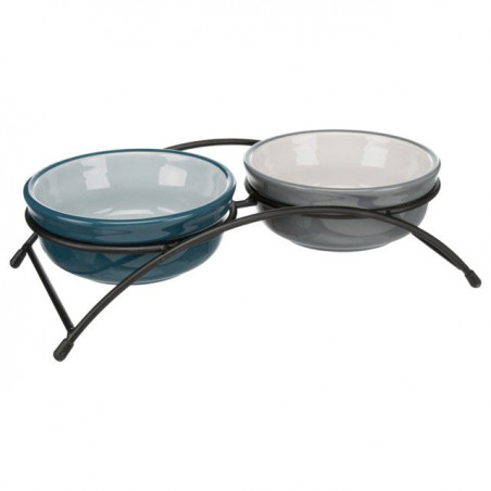 TRIXIE Kausside komplekt, keraamika-metall, 2x0,25 l, ø 13 cm-27x8x13 cm, bensiinivalgus|Trixie
