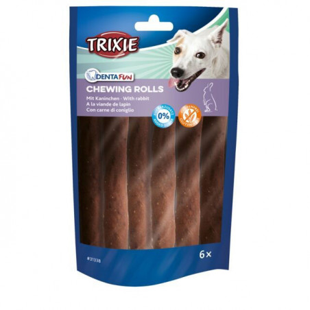 TRIXIE Denta Fun maiuspalad koertele, närimisküülikuliha rullid 70 g|Trixie