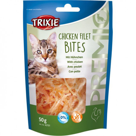 TRIXIE PREMIO Chicken Filet Bites, kārums kaķiem Vistas kumosiņi 50 g|Trixie