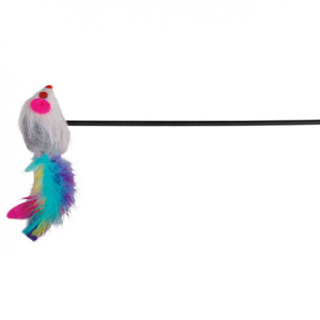 TRIXIE Makšķere ar peli, plastmasas-plīša, ar kaķu mizu, 50 cm, daudzkrāsaina|Trixie