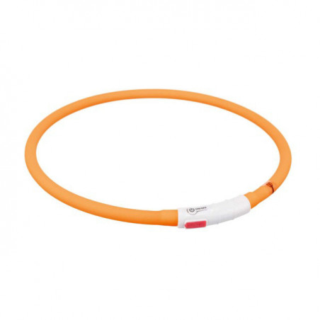 TRIXIE LED apkakle USB, silikona, XS-XL, 70cm/10mm, oranža|Trixie