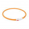 TRIXIE LED antkaklis USB, silikonas, XS-XL 70cm/10mm, oranžinis|Trixie