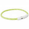 1.1_12700 TRIXIE LED antkaklis USB, TPU/nailonas, XS-S 35cm/7 mm, žalias (pak.2)|Trixie
