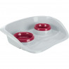 TRIXIE Bowl komplekt koos kandikuga, plastist, 0,25 l/9cm, 0,3 l/11cm 46x11x30cm hall/in.|Trixie