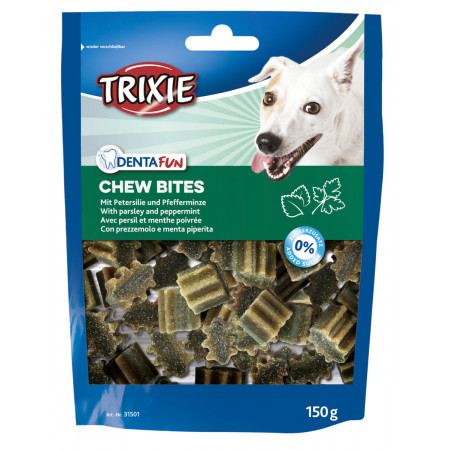 TRIXIE kramtomieji skamėstai šunims Denta Fun Chew Bites, petražolės/pipirmėtės, 150 g|Trixie