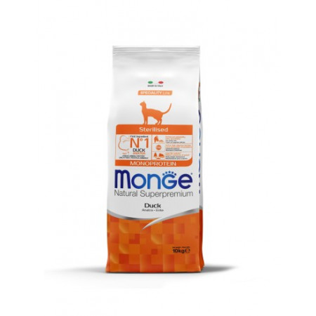 Monge Dry Cat Adult Monoprotein steriliseeritud kassidele koos pardiga 10 kg|Monge