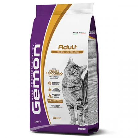 G97158 GEMON - Dry Cat Adult Complete kana ja kalkuniga 2 kg|Gemon