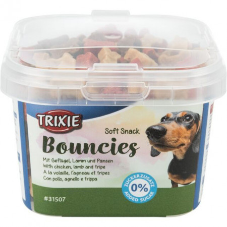 TRIXIE Przysmaki dla psów Soft Snack Bouncies z kurczakiem, jagnięciną, jelitami 140 g|Trixie