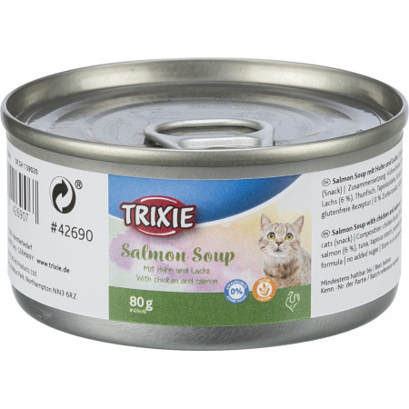 TRIXIE Kaķu zupa ar vistu un lasi, 80 g|Trixie