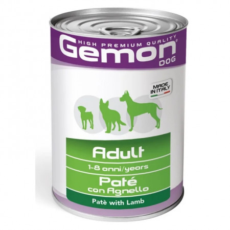 GEMON - Wet Dog Pate Adult karma dla psów w puszkach z jagnięciną 400g|Gemon