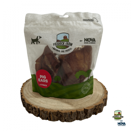 Džiovintos vidutinės kiaulių ausys šunims - Paddock Farm Medium Pig Ears - 5 vnt.|