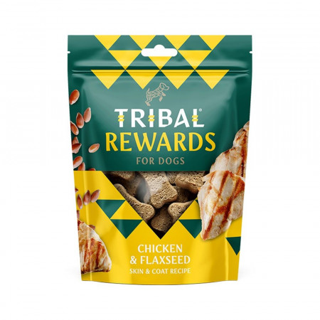 Sausainiai šunims su vištiena ir linų sėmenimis – Chicken & Flaxseed, 125 g – Tribal Rewards“|Tribal