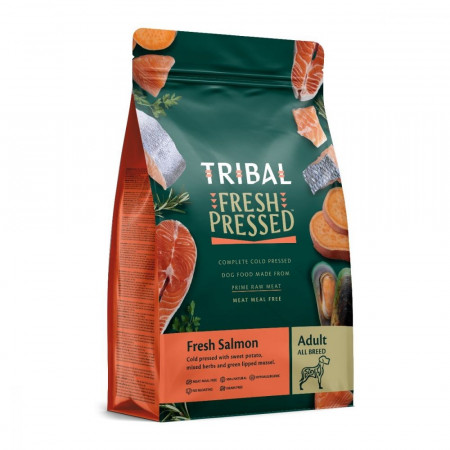 Šalto spaudimo suaugusių šunų maistas su lašiša – Tribal Fresh Pressed Adult Salmon|Tribal