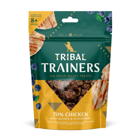 Vištienos ir mėlynių skanėstai dresūrai šunims – Chicken & Blueberry Trainers, 80 g – Tribal|Tribal