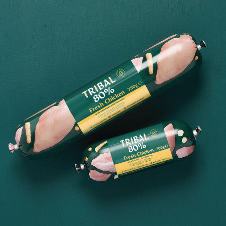 Šlapias maistas šunims su šviežia vištiena – Tribal Gourmet Sausage 80% Fresh Chicken|Tribal