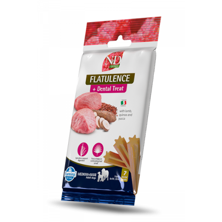 FARMINA N&ampD QUINOA - DOG TREAT - FLATULENCE Lamb&ampYucca ADULT MED&ampMAX 100 g|Farmina