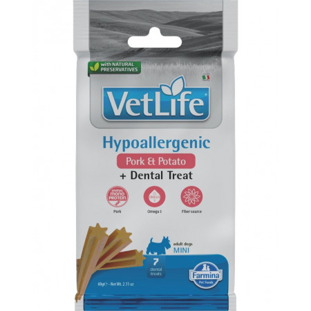 FARMINA VET LIFE - DOG TREAT - HYPOALLERGENIC Pork&ampPotato ADULT MINI 60 g|Farmina