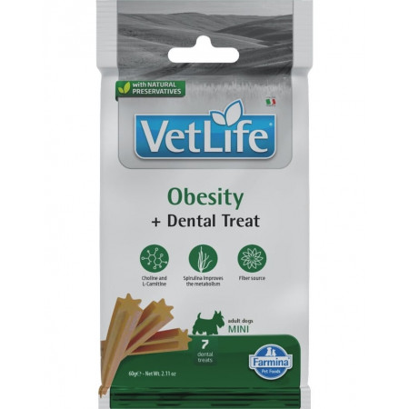 FARMINA VET LIFE - DOG TREAT - OBESITY ADULT MINI 60 g|Farmina