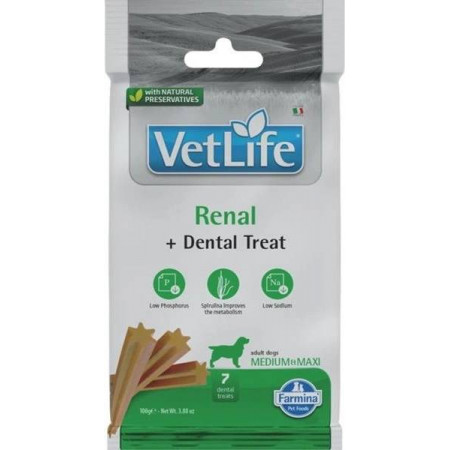 FARMINA VET LIFE - DOG TREAT - RENAL ADULT MED&ampMAX 100 g|Farmina