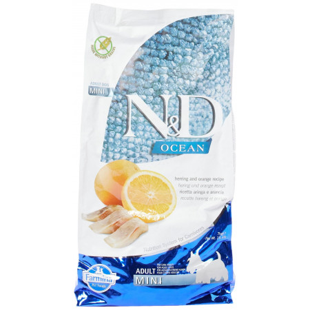 FARMINA N&ampD OCEAN - DOG Dry Herring&ampOrange ADULT MINI 7 kg|Farmina