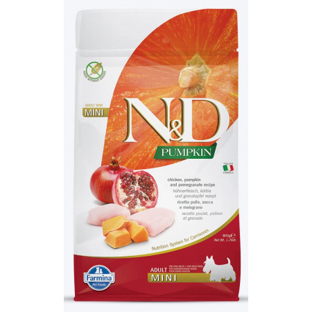 FARMINA N&ampD PUMPKIN - DOG Dry Chicken&ampPomegranate ADULT MINI 800 g|Farmina