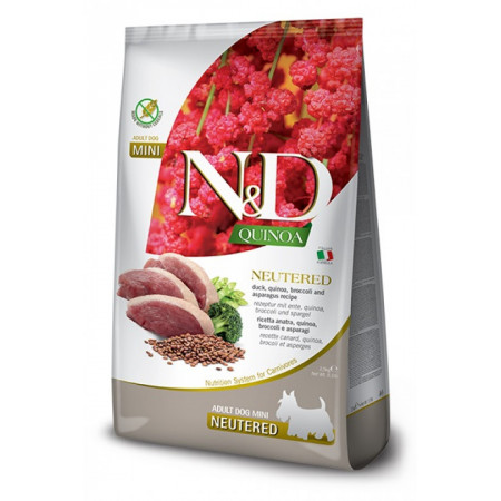FARMINA N&ampD QUINOA - DOG Dry NEUTERED Duck Broccoli&ampAsparagus ADULT MINI 800 g|Farmina