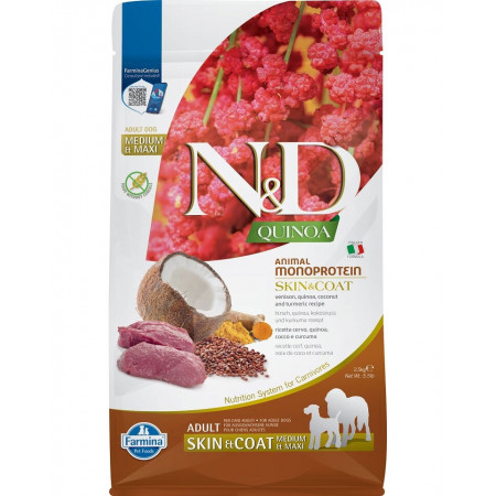 FARMINA N&ampD QUINOA - DOG Dry SKIN&ampCOAT Venison&ampCoconut ADULT MED&ampMAX 2,5 kg|Farmina