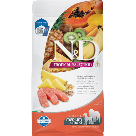 FARMINA N&ampD TROPICAL SELECTION - DOG Dry Salmon ADULT MED&ampMAX 2 kg|Farmina