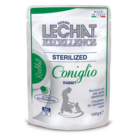 Lechat Exc. konservai sterilizuotoms katėms su triušiena 100g|Lechat