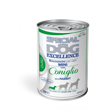 Special Dog Exc. konservai Mini šunims gabalėliai su triušiena 400g|Monge