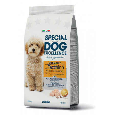 Special Dog Exc. Monoprotein sausas pašaras mažų veislių suaug. šunims su su kalakutiena 1.5kg|Monge