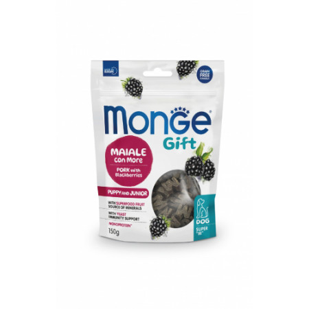 Monge GIFT Dog Super "M" Puppy&ampJunior Kiauliena/gervuogės 150 g|Monge