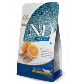 FARMINA N&ampD OCEAN - CAT Dry Herring&ampOrange NEUTERED ADULT 1,5 kg