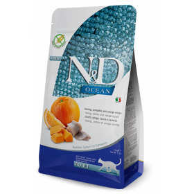 FARMINA N&ampD OCEAN - CAT Dry Herring Pumpkin&ampOrange ADULT 1,5 kg