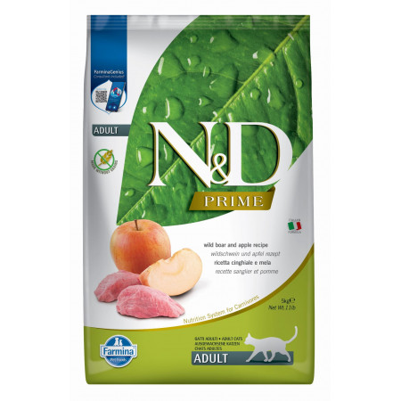 FARMINA N&ampD PRIME - CAT Dry Wild Boar&ampApple ADULT 5 kg|Farmina