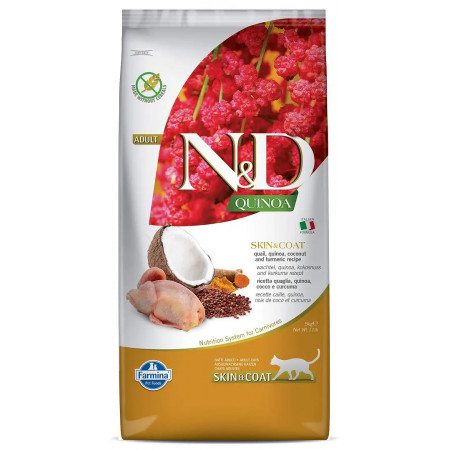 FARMINA N&ampD QUINOA - CAT Dry SKIN&ampCOAT Quail&ampCoconut ADULT 5 kg|Farmina